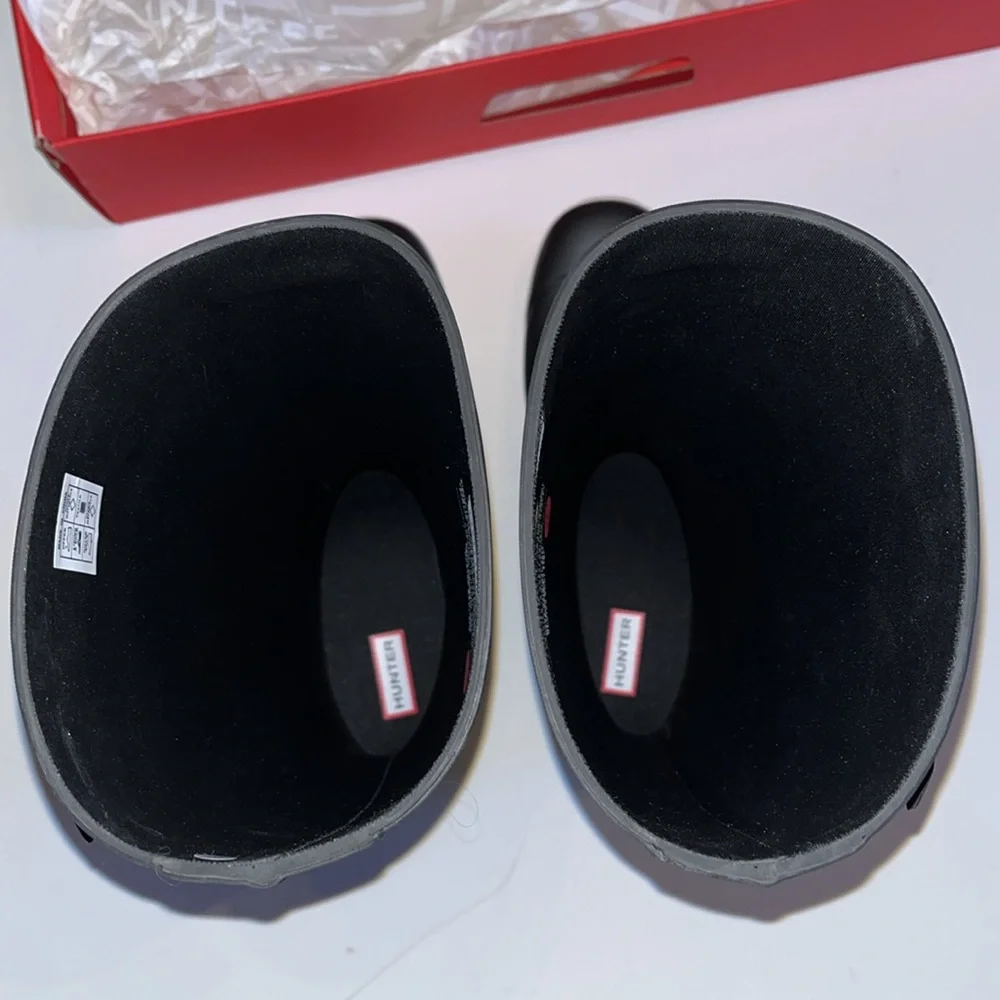 Hunter 13 - mens original tall rain boots buckle Black with white BRAND NEW